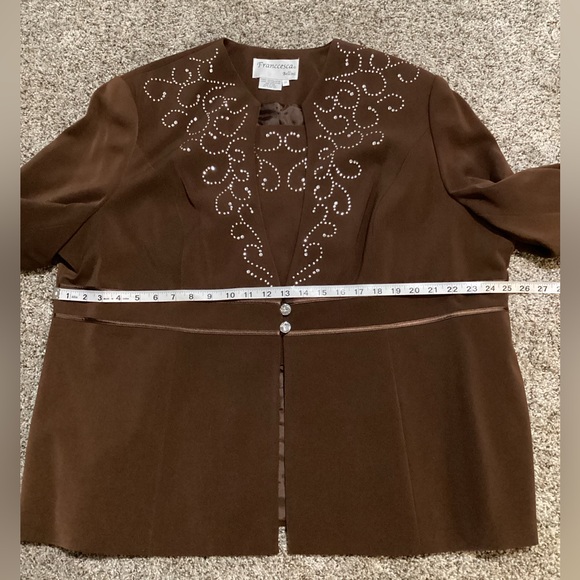 New franccesca Bellini jacket suit women 2 piece plus size 20 Momcore burgundy - Picture 3 of 10